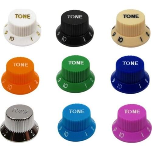 Brand new 10 color Aluminum Acrylic Black Guitar Control Knob 2 Volumes 2 Tones for Electric Bass for