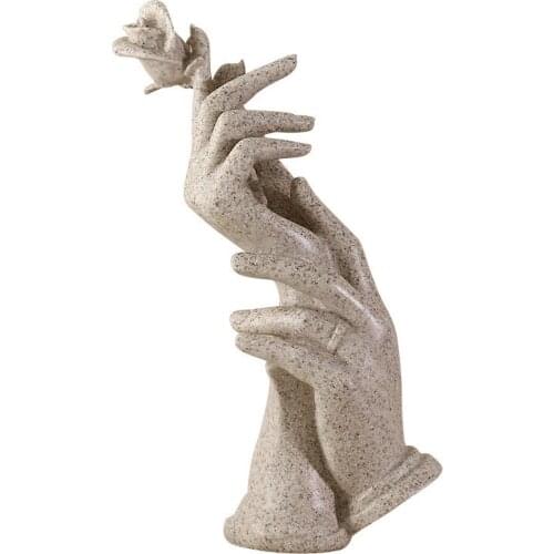 Gold Resin Statue for Decoration Home Decor Statues Abstract Sculpture Modern Figurines Love Rose Statue Valentines Day Present