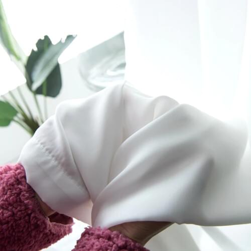Light-opaque People Thickened Chiffon Window for Living Room Dining Room Bedroom Hotel Gauze Day Velvet Satin Curtain White Yarn