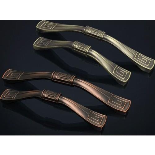 Vintage Kitchen Handle Vintage Bronze Alloy Cabinet Drawer Wardrobe Closet Door Knob Pull Handle Pitch-row 96/128mm