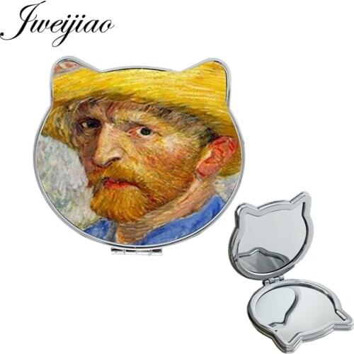 Youhaken Self-portrait Ear Shaped Beauty espejo de maquillaje Painter Design Fashion handheld small mirrors for girls ZZ96