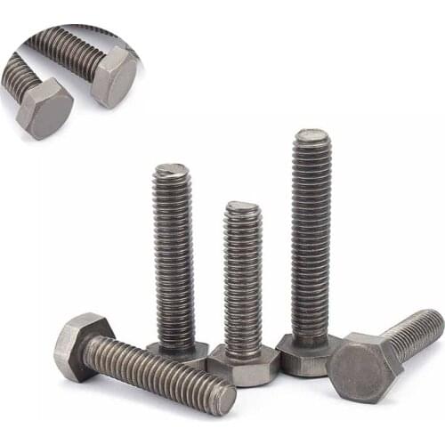 1/5pcs Titanium Hex Bolts Hexagon Head Full Thread M4 M5 M6 M8 M10 Threaded Rod Hex Bolt Fastener Furniture Bolts