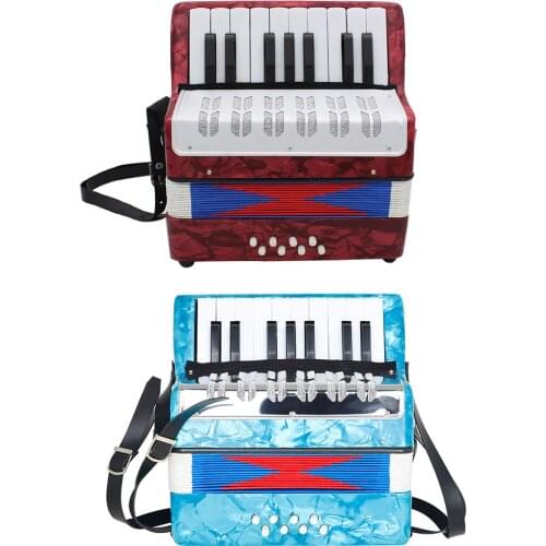 17-Key 8 Bass Small Accordion Education Musical Instrument Rhythm Band Toy for Kids Children Amateur Beginner Christmas Gift