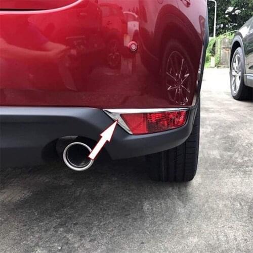 Mirror Chrome Rear Fog Light Lamp Cover Trim Garnish Accessories For Mazda CX-5 CX5 2017 2018 2019 Car Styling Accessories 2pcs
