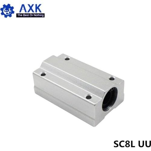 4pcs/lot SC8LUU SCS8LUU 8mm long type Linear Ball Bearing Block CNC Router with LM8LUU Bush Pillow Block Linear Shaft CNC 3Dpart