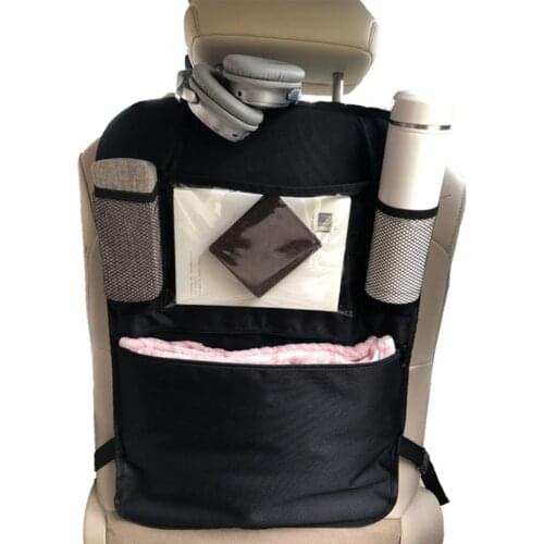 600D Oxford cloth Car Back Seat Organizer Front Seat Storage Kids Pocket Bag Auto Travel Kick Mat