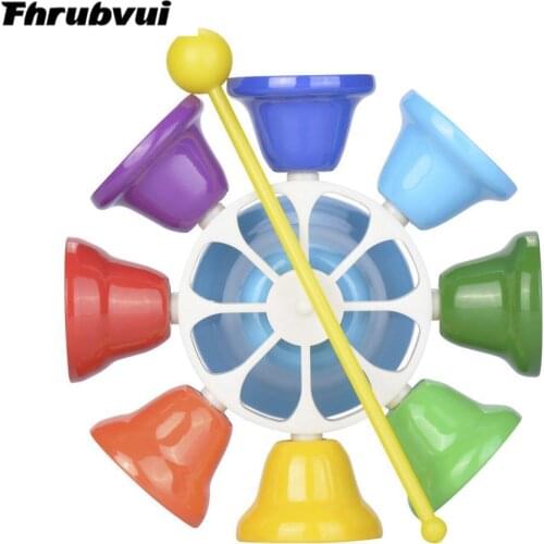 8 Notes Colorful Hand Bell Musical Instrument Set Musical Toy for Children Baby Early Education