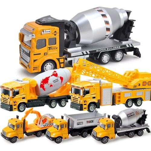 Childrens toy pull back alloy engineering car model set simulation excavator bulldozer forklift toy
