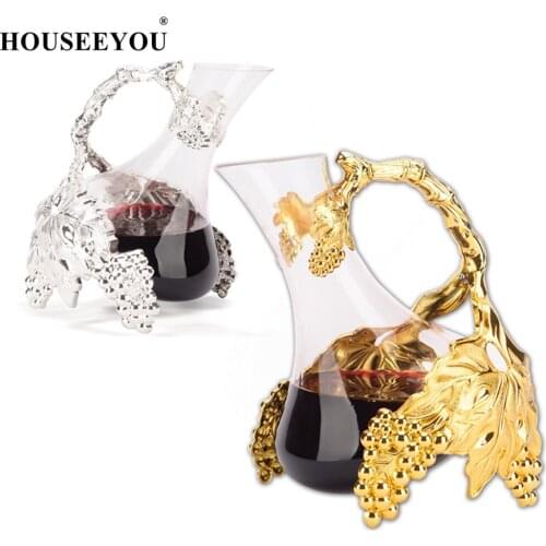 Elegant Originality Design Silver Plated metal Glass Decanter Creative Drinking Vessel Duck Shape Wine Decanters Barware tools