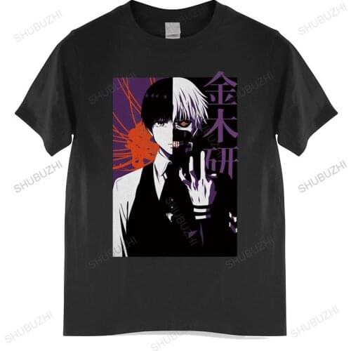 Summer t-shirt men brand teeshirt Tokyo Ghoul Kaneki Split Face T-Shirt New Authentic T Shirt Mens T-shirt Euro size TOPS