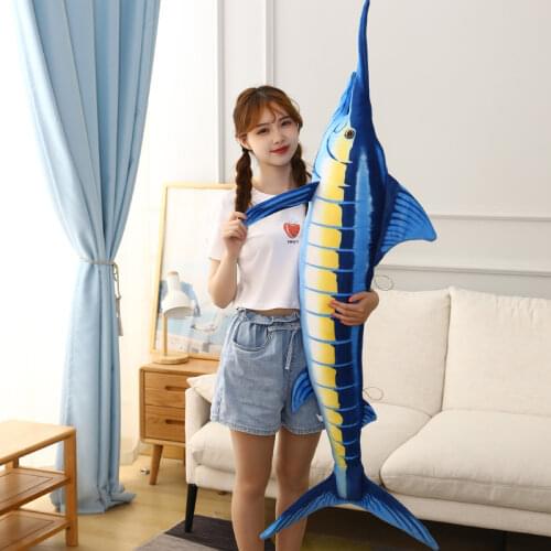 Simulation Blue Tuna Plush Toy Plush Pillow Stuffed Plush Animals Kids Toys Girl Gifts Toys for Children Home Decor