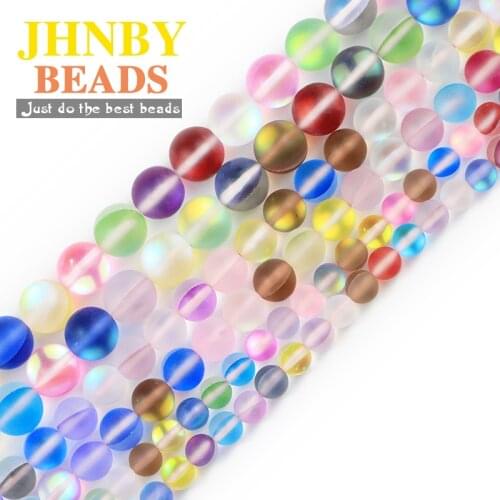 JHNBY Matte Mix-color Labradorite Spectrolite Natural Stone 6/8/10MM Round Spacers Loose beads for Jewelry making bracelets DIY