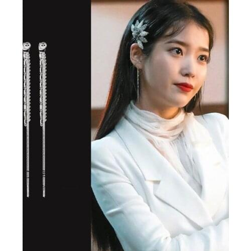 Korean Line Tassel Earrings Silver plated color Plated Drop Earrings For Women Earing Alloy Chain Fairy Earring Jewelry J2310