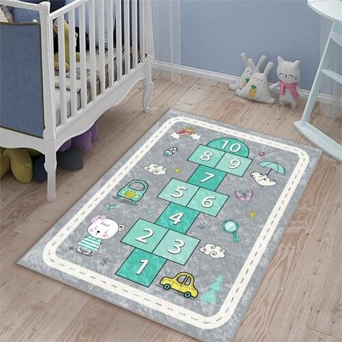 Hopscotch Childrens room carpet play mat educational cloudy living room