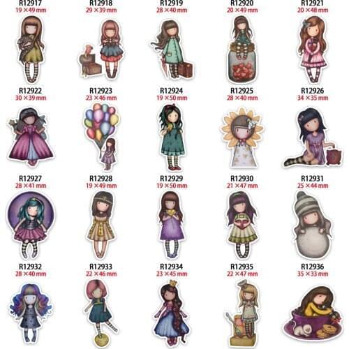 Cute Cartoon Girl England Illustration DIY Craft Supplies Planar Resins Flatback for Phone Decorations Accessories 10pcs/30pcs