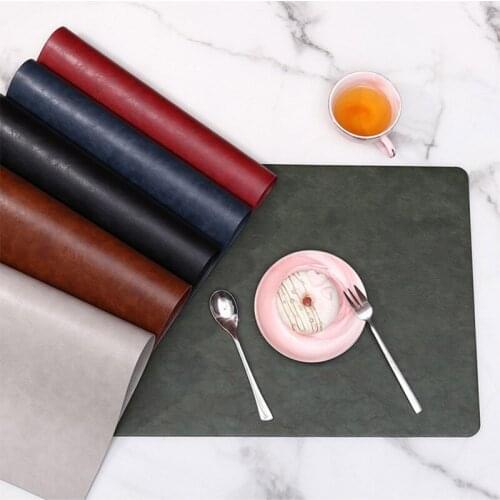 Oil-Proof Waterproof Leather Placemats Heat Resistant Durable Tableware Pads Home Hotel Restaurant Western Placemats