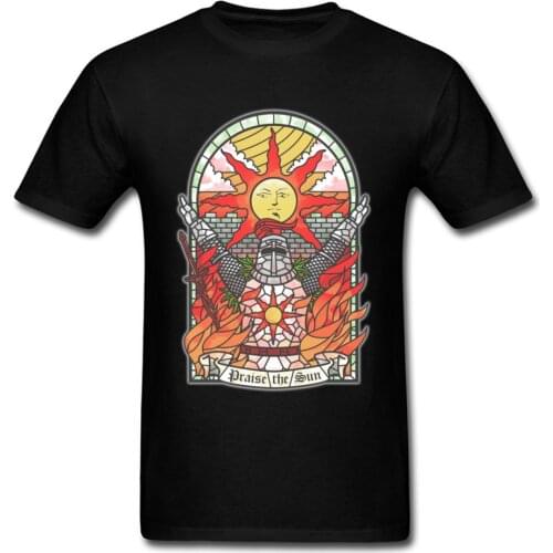 2018 Fashion Men Tshirt Church Of The Sun Dark Souls T Shirt Plus Size Regular Short Sleeve Summer Tops Tees Game Team Shirt