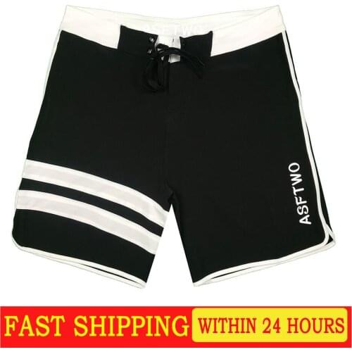 Men Stretch Waterproof Swimsuit Swimming Shorts Surfboard Shorts Fast Dry Sport Surfing Beach Pants Mens Bermuda Running Shorts