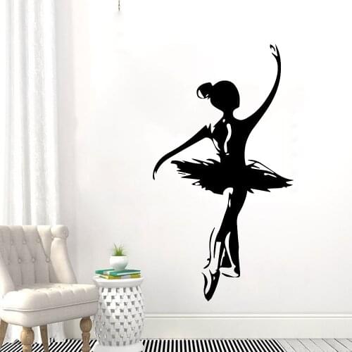 Ballet Dancer Wall Stickers Girls Room Home Decor Vinyl Nursery Interior Wall Decals Dance Studio Classroom Adornment Y925
