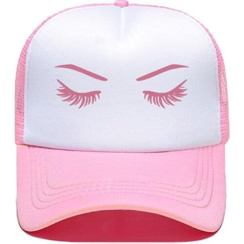 New Eye lashes Sleepy Print Casual Baseball Cap Funny Men Women Parent-child Hats Mesh Visor Outdoor Sun Hat Adjustable Caps