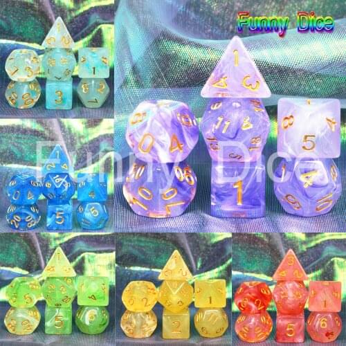 New Arrival!!Dice Polyhedral Nebula 7 for DnD Game D4 D6 D8 D10 D12 D20 Set Gift Toy RPG