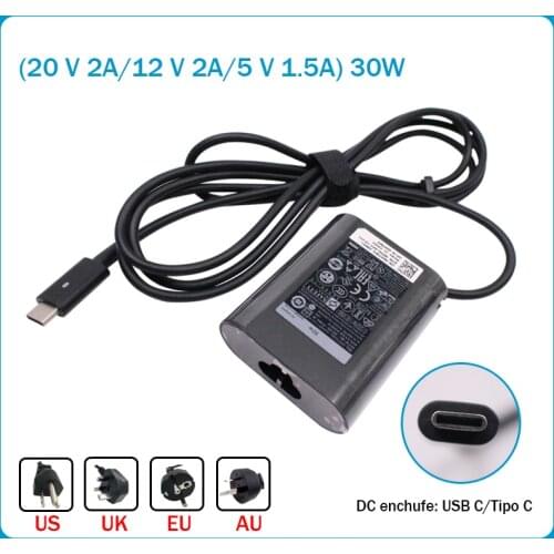 New 65W USB Type-C Power Supply AC Adapter for Dell LA65NM170 DA30NM150 LA45NM150 02YKOF Dell XPS 12 13 9380 Dell Latitude 5175