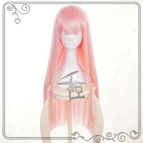 Anime DARLING in the FRANXX 02 Cosplay Wigs Zero Two Wigs 100cm Long Pink Synthetic Hair Perucas Cosplay Wig + Wig Cap