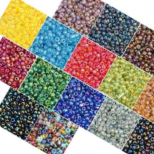 Approx.2mm Plating Corolful Glass Beads Seedbeads Necklace Bracelet Czech Small Glass Beads for Jewelry Making DIY Needle