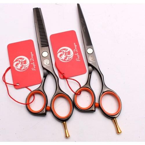 5.5" 16cm Purple Dragon Black Color Thinning Scissors Cutting Shears Hairdressing Scissors Professional Hair Scissors Set Z1014