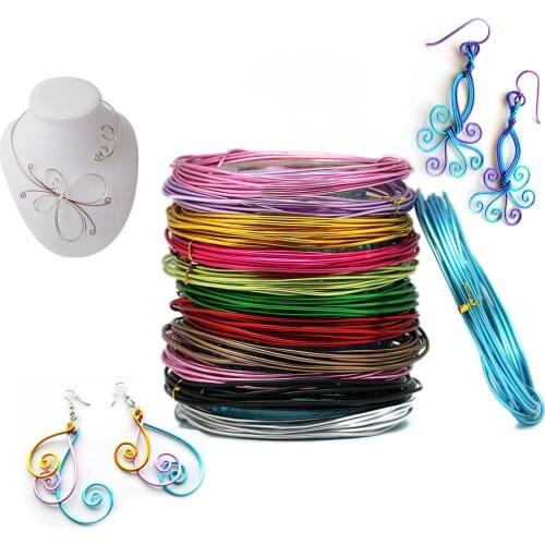 3~5meter/lot Gauge Anodized Artistic Round Aluminum Craft Wire 1/1.5/2/2.5mm Bright Gold Silver Colored Jewelry Soft Metal Wire