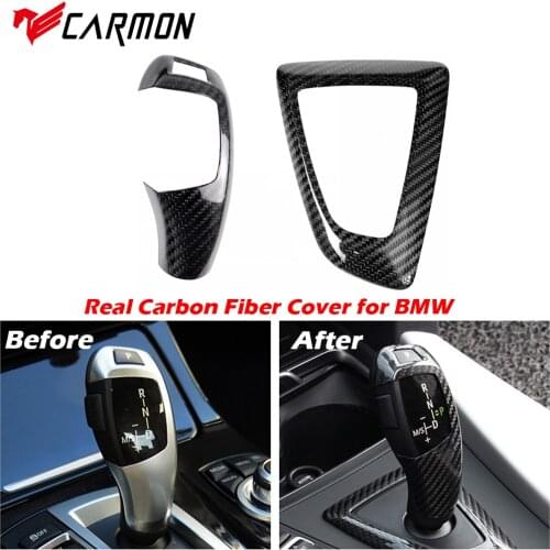 Carbon Fiber Gear Shift Knob and Panel Cover for BMW 1 2 3 4 Series F20 F21 F22 F23 F30 F34 F35 F36 F10 F11 F07 F18 F25 F26 F15