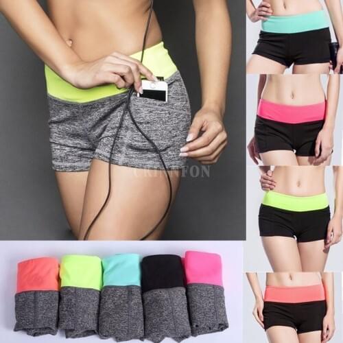50Pcs/Lot Womens Workout Short Elastic Shorts For Running Yoga Fitness