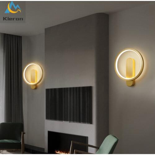 Nordic All Copper LED Wall Decor Wall Lamps Bedroom Bedside Wall Lamp Simple Creative Personality Corridor Wall Light Fixtures