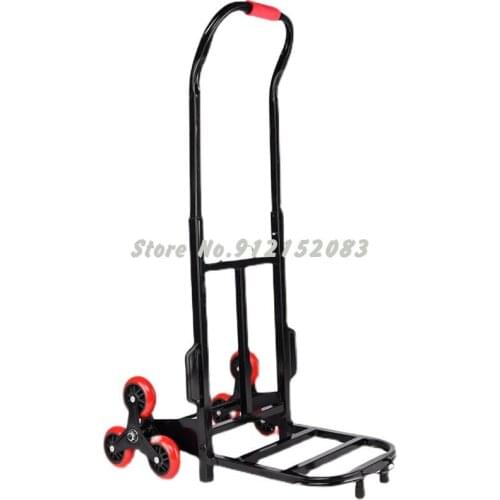 Stair-climbing Trolley Six-wheel Folding Household Portable Transportation Shopping And Carrying Thickened Load Student Luggage
