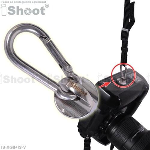 Stainless-steel 1/4 Suspension Screw + Spring Self-locking Hook for Hanging Camera and Lens