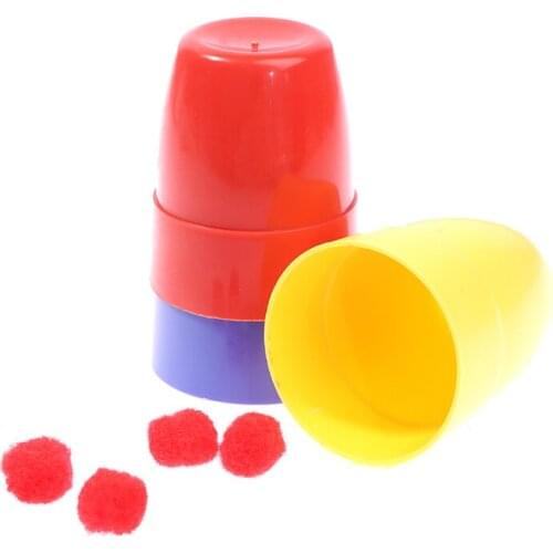Magic Three Cups And Balls Magic Tricks Many Size Close Up Stage Magic Props Magician Magic Kids Toys Mentalism