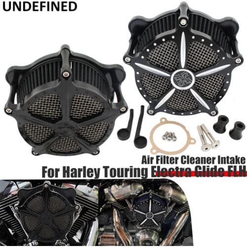 Air Cleaner Motorcycle Air Filter Intake System Kits CNC Cut Black for Harley Touring Electra Glide Softail FXST FLST 2017-2020