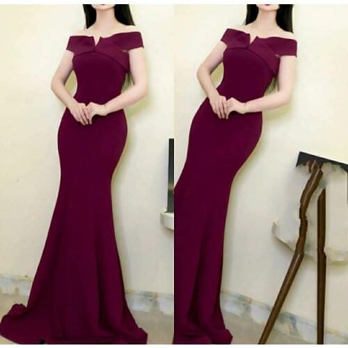 Vintage Long Off Shoulder Mermaid Satin Prom Dresses Corset Back Robe De Soiree V-Neck Formal O-Neck Party Dresses for Women