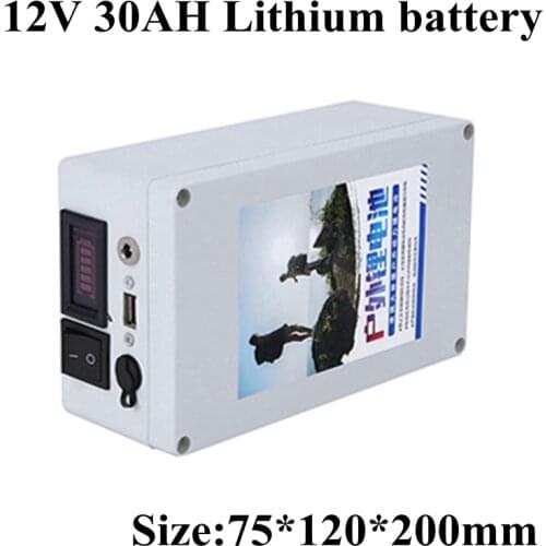 12v 30Ah Lithium Ion Battery Pack 3.7V 18650 Battery Holder with 50A Bms 4S for 12V 600W Armin Lawrence Fish Finder+5A Charger