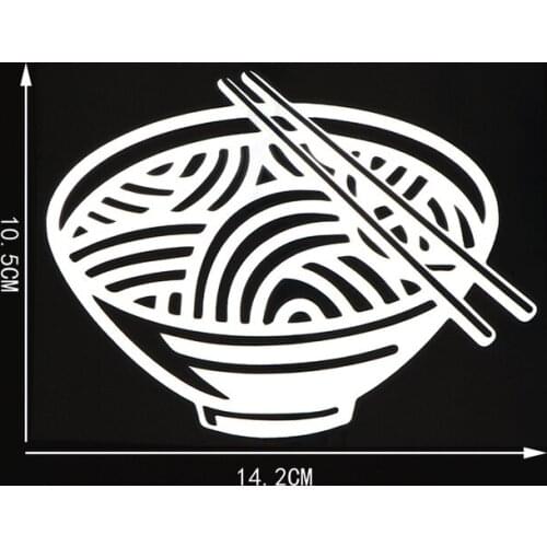 14.2×10.5CM Creative Vinyl Decals Oriental Food Noodle Funny Car Stickers Decor