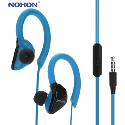 3.5mm Ear hanging Sport earphone 1.2m ear hook Wired Headphone For iPhone smartphone In-Ear Waterproof Headsets With Microphone