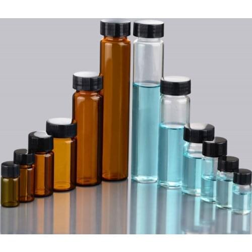 360 x 3ml 5ml 10ml 15ml 20ml 30ml 40ml 50ml 60ml Clear Glass Bottle with Plastic Cap for Essential Oil Sample Vial 1OZ 2OZ
