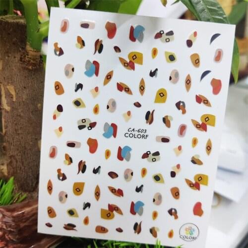 3D Stickers for Nails Colorful Graffiti Leaf Design Nails Art Decoration Manicure Sticker Decals Slider Nail Foil Accessories