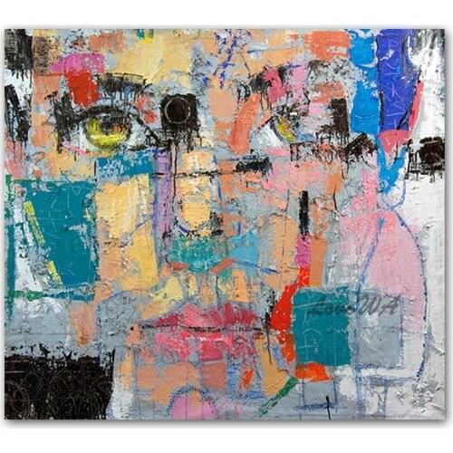 Abstract New Design Textured Woman Face Oil Painting 100% Hand Painted Knife Art Home Wall Decoration Paintings Artwork Pieces