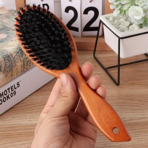 Anti-static Hairdressing Combs Natural Boar Bristles Hair Brush Salon Anti-corrosion Comb Hair Styling Tool