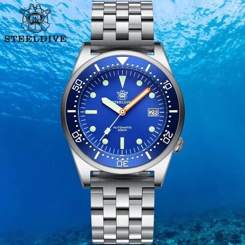 STEELDIVE Watch Men Water Ghost Mechanical Wristwatches Stainless Steel Sandblast Case 200M Waterproof NH35 Automatic Dive Watch