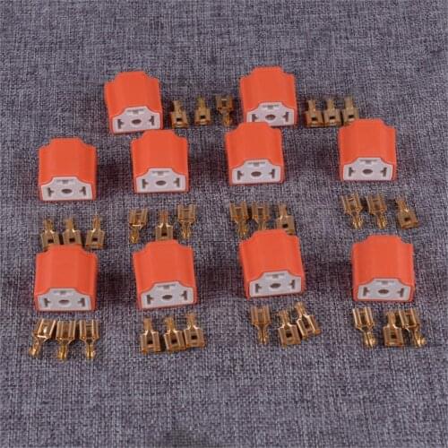 CITALL 10Sets Ceramic Headlight Lamp Connector Plugs Sockets Adapters Bulb H4 9003 2.7 x 2.4 cm For Universal Car