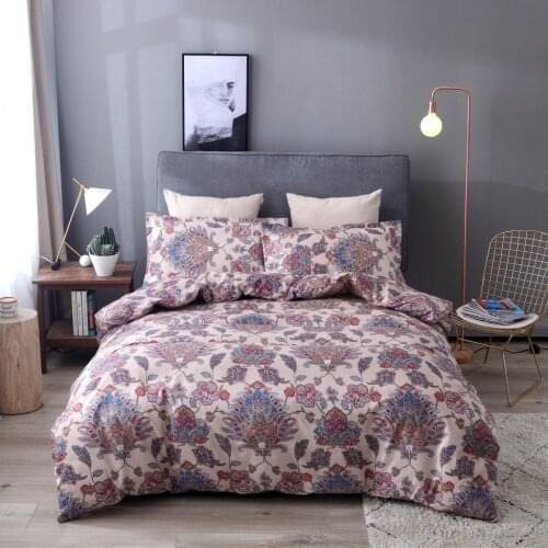 DeMissir Flowers Plants Reactive Printing 2/3pcs Bedding Set Duver Cover + Pillow Cases AU USA King Queen Double Single Sizes