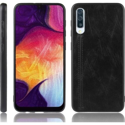 For Samsung Galaxy A70 Case Suture Soft Edge PU Leather Hard Phone Cover For Samsung A70 A 70 A705F Case