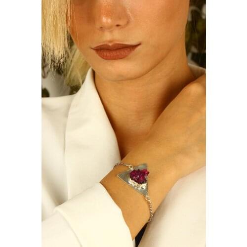 Dr Stone natural Stone womens amethyst Bracelet silver plated Z121ar340